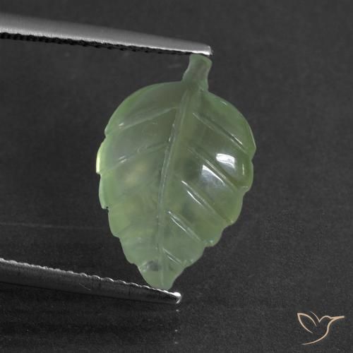 5.15ct Naturel Vert poire pâle Préhnite, Fantaisie, Translucide