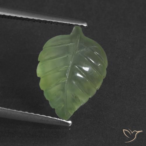4.90ct Naturel Vert jaunâtre Préhnite, Fantaisie, Translucide