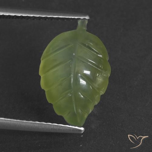 5.08ct Naturel Vert moyen Préhnite, Fantaisie, Translucide