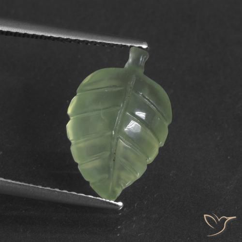 4.88ct Naturel Vert moyen Préhnite, Fantaisie, Translucide