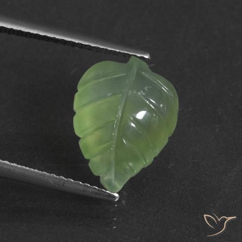 5.97ct Naturel Vert poire Préhnite, Fantaisie, Translucide