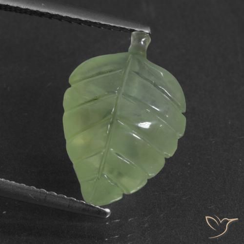 5.28ct Naturel Vert moyen Préhnite, Fantaisie, Translucide