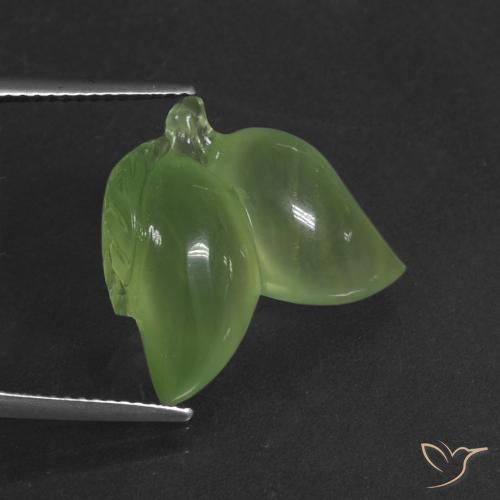 12.52ct Naturel Vert moyen Préhnite, Fantaisie, Translucide