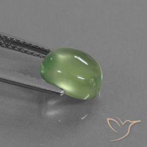 Préhnite Vert jaunâtre naturelle ovale, 2.36 ct, Transparent