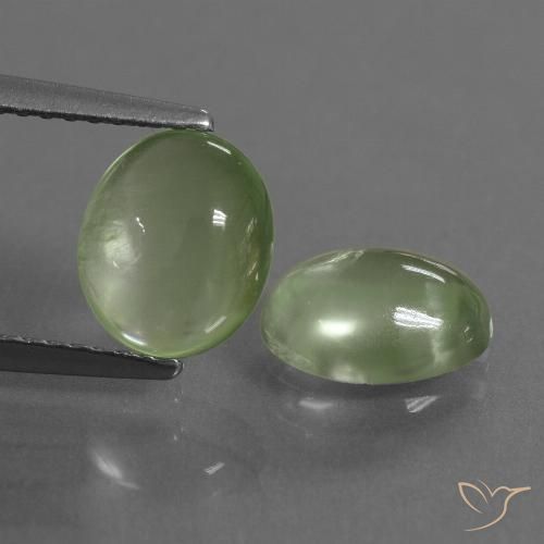 2.85ctw Naturel Vert clair Préhnite, ovale, Transparent