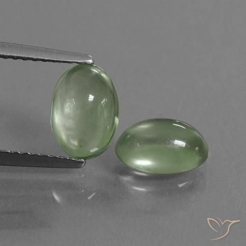 2.63ctw Naturel Vert jaunâtre Préhnite, ovale, Transparent
