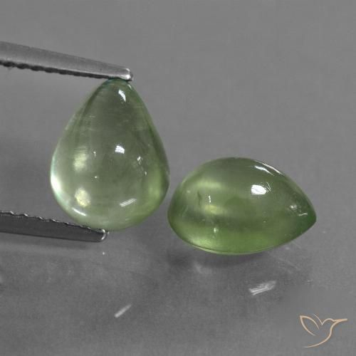 4.45ctw Naturel Vert chaud Préhnite, En forme de poire, Transparent