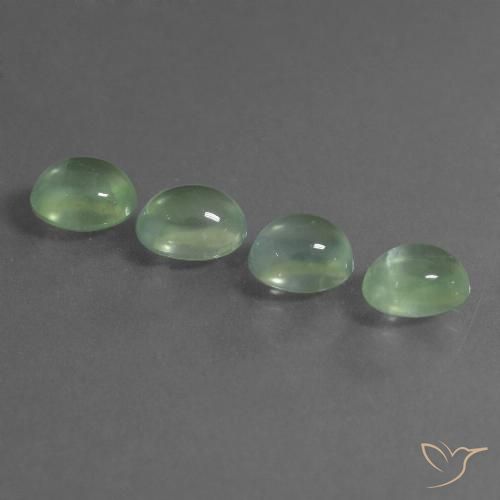 6.48ctw Naturel Vert très clair Préhnite, ovale, Transparent