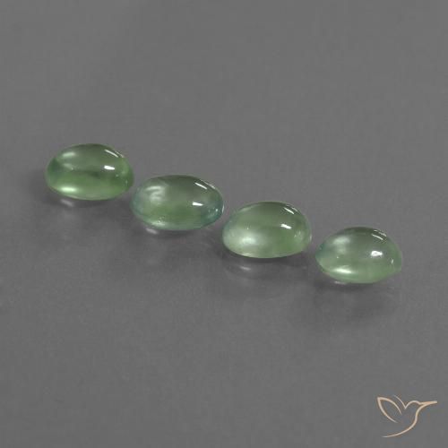 4.14ctw Naturel Vert jaune léger Préhnite, ovale, Transparent
