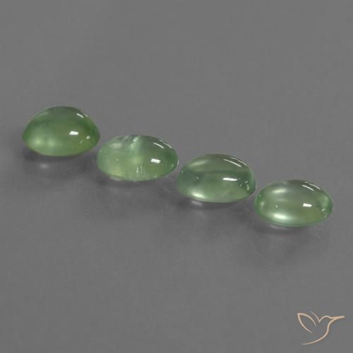 5.77ctw Naturel Vert jaune léger Préhnite, ovale, Transparent