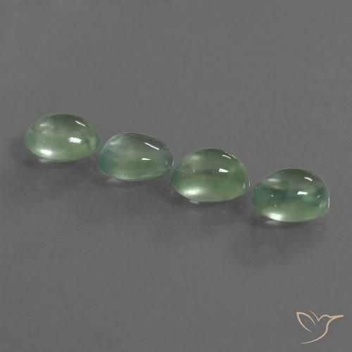 5.83ctw Naturel Vert poire léger Préhnite, ovale, Transparent