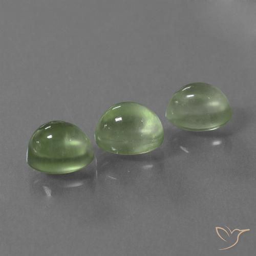 4.94ctw Naturel Vert jaunâtre Préhnite, ovale, Transparent