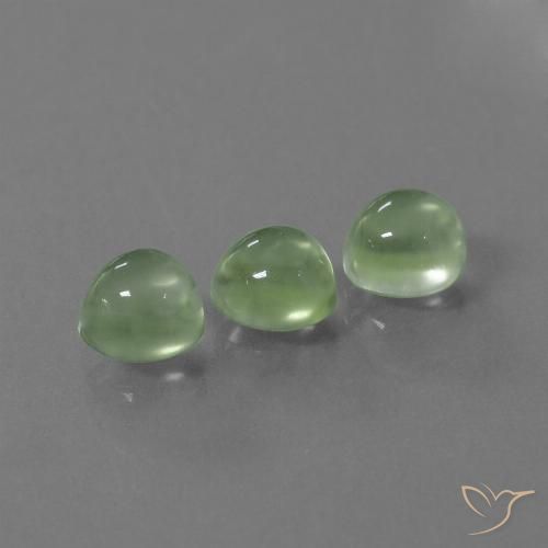 3.59ctw Naturel Vert lime pâle Préhnite, Tour, Transparent