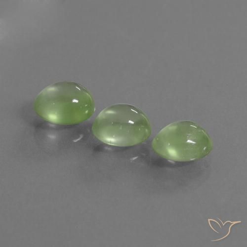 3.69ctw Naturel Vert jaunâtre Préhnite, ovale, Transparent