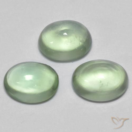 2.60ctw Naturel Vert poire léger Préhnite, ovale, Transparent