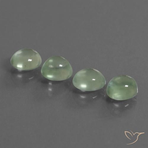 5.96ctw Naturel Vert jaune léger Préhnite, ovale, Transparent