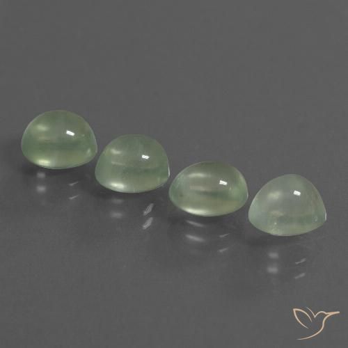 6.64ctw Naturel Vert pâle Préhnite, ovale, Transparent
