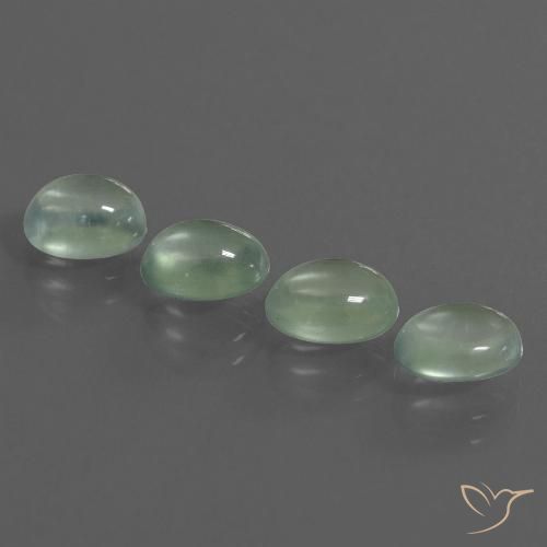 5.00ctw Naturel Vert jaune léger Préhnite, ovale, Transparent