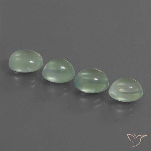 8.87ctw Naturel Vert poire léger Préhnite, ovale, Transparent