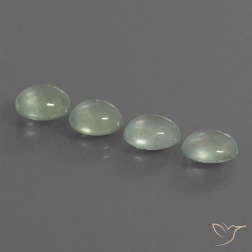 6.41ctw Naturel Vert jaune léger Préhnite, ovale, Transparent