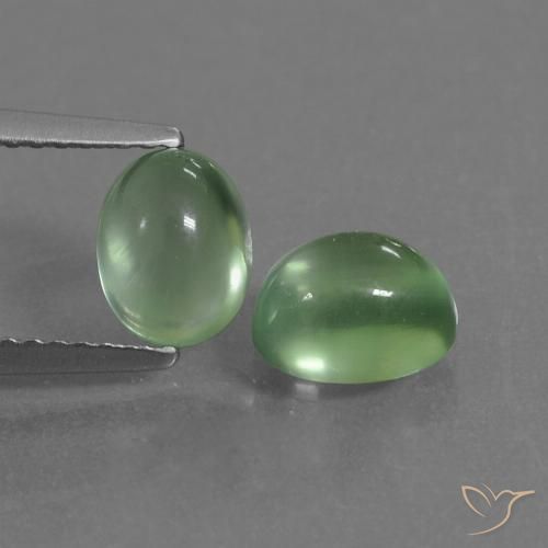 2.66ctw Naturel Vert moyen Préhnite, ovale, Transparent