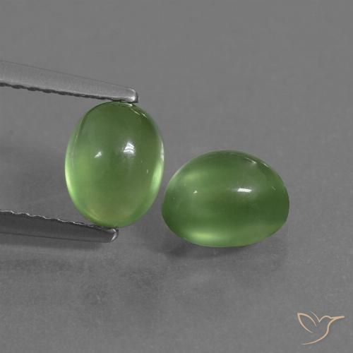 2.60ctw Naturel Vert chaud Préhnite, ovale, Transparent