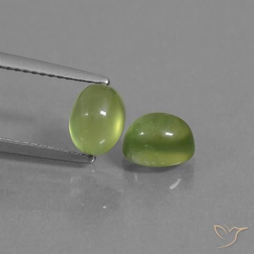 2.69ctw Naturel Vert clair Préhnite, ovale, Transparent
