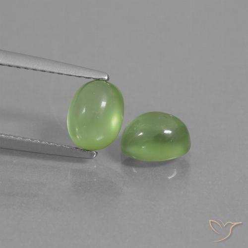 2.51ctw Naturel Vert jaunâtre Préhnite, ovale, Transparent