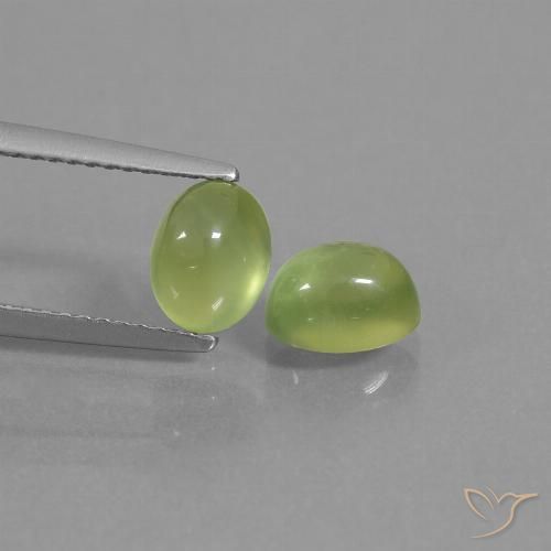 2.63ctw Naturel Vert citron Préhnite, ovale, Transparent
