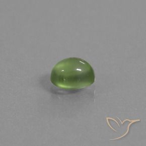 Préhnite Vert jaunâtre naturelle ovale, 1.16 ct, Transparent