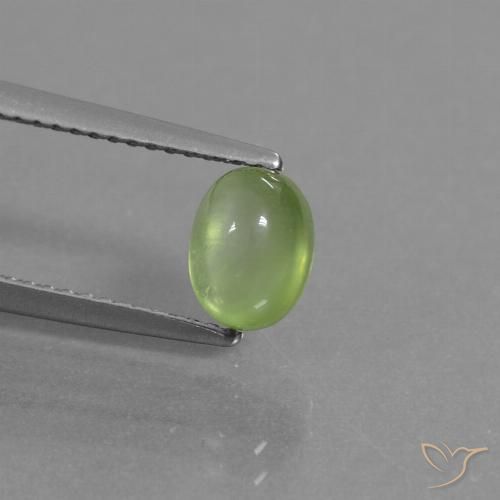 1.36ct Naturel Vert jaunâtre Préhnite, ovale, Transparent