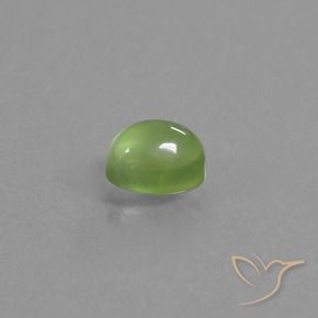 Préhnite Vert jaunâtre naturelle ovale, 1.36 ct, Transparent