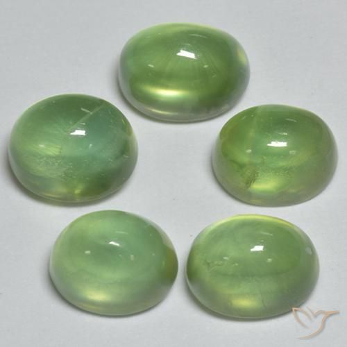 7.52ctw Naturel Vert citron Préhnite, ovale, Transparent
