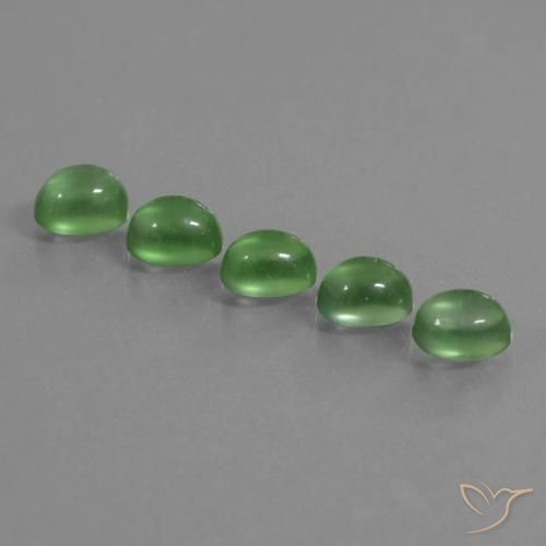 Achetez naturel 6,28ct vert préhnite gems, coupe ovale, en provenance afrique du sud chez gemselect. en stock, livraison internationale!