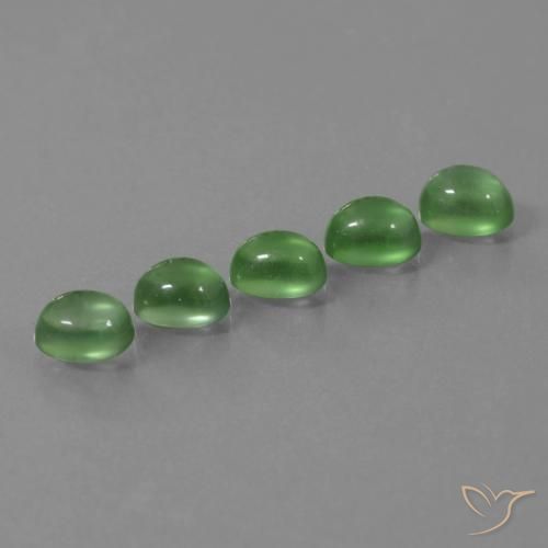 Achetez naturel 6,28ct vert préhnite gems, coupe ovale, en provenance afrique du sud chez gemselect. en stock, livraison internationale!