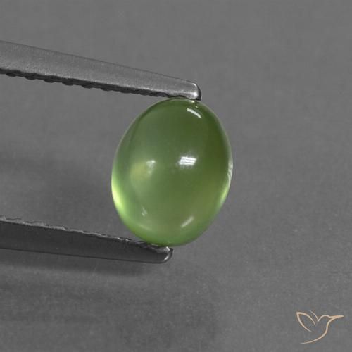 1.20ct Naturel Vert jaunâtre Préhnite, ovale, Transparent