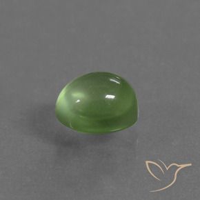 Préhnite Vert jaunâtre naturelle ovale, 1.20 ct, Transparent