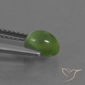 Préhnite Vert jaunâtre naturelle ovale, 1.20 ct, Transparent
