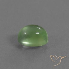 Préhnite Vert moyen-léger naturelle ovale, 1.29 ct, Transparent