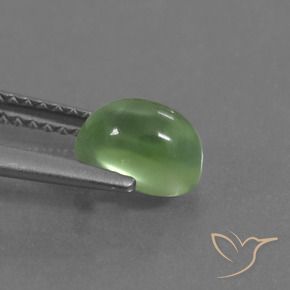 Préhnite Vert moyen-léger naturelle ovale, 1.29 ct, Transparent