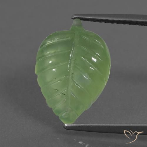 5.77ct Naturel Vert moyen Préhnite, Fantaisie, Transparent