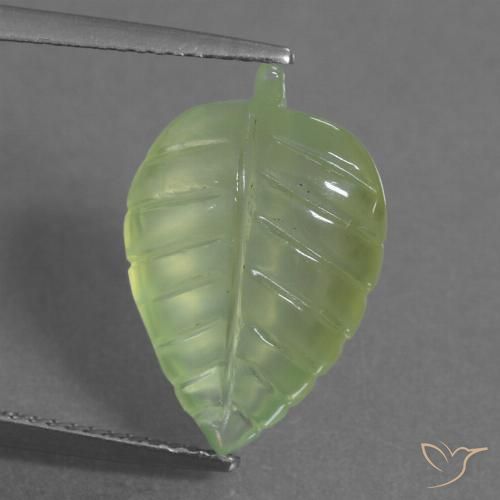 7.23ct Naturel Vert moyen Préhnite, Fantaisie, Transparent