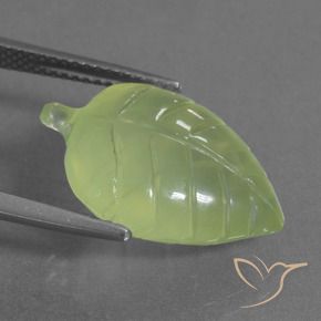 Préhnite Vert jaunâtre naturelle Fantaisie, 11.59 ct, Transparent