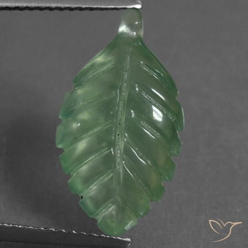 6.76ct Naturel Vert frais Préhnite, Fantaisie, Transparent