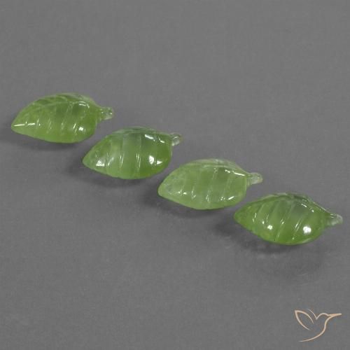 18.63ctw Naturel Vert chaud Préhnite, Fantaisie, Transparent