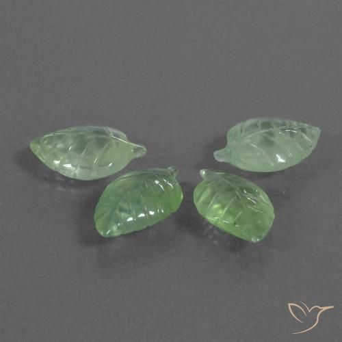 19.75ctw Naturel Vert poire Préhnite, Fantaisie, Transparent