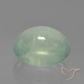 Préhnite Vert menthe pâle naturelle ovale, 2.73 ct, Translucide