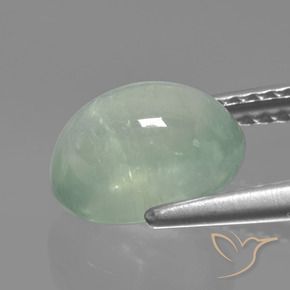Préhnite Vert menthe pâle naturelle ovale, 2.73 ct, Translucide