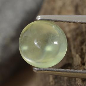 Préhnite vert naturelle coupe roude, 1,29 ct, transparent