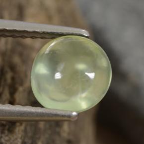 Préhnite vert naturelle coupe roude, 1,29 ct, transparent